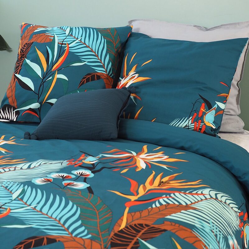 Parure de lit en toile de coton CANAS coloris multicolore 240 x 220 cm