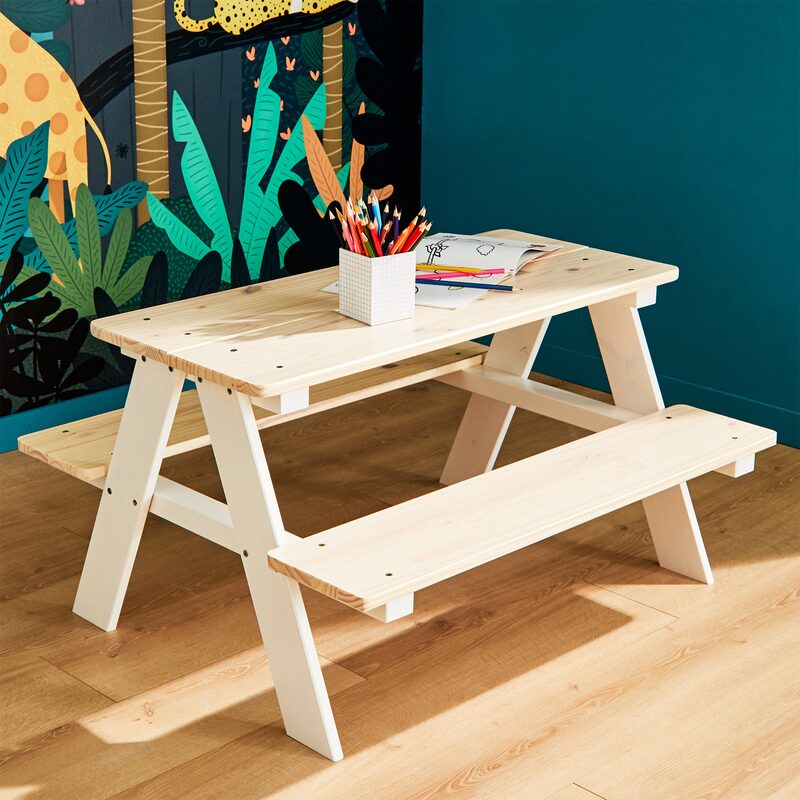 Table pique-nique enfant MALOYA coloris naturel