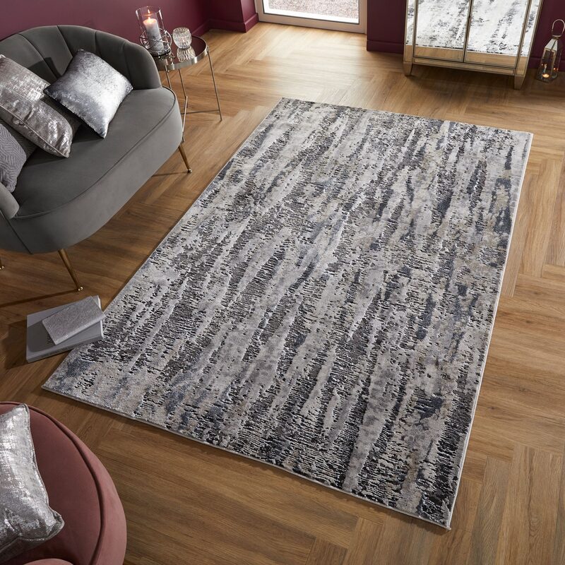 Tapis LUSTRE coloris gris silver 116 x 170 cm