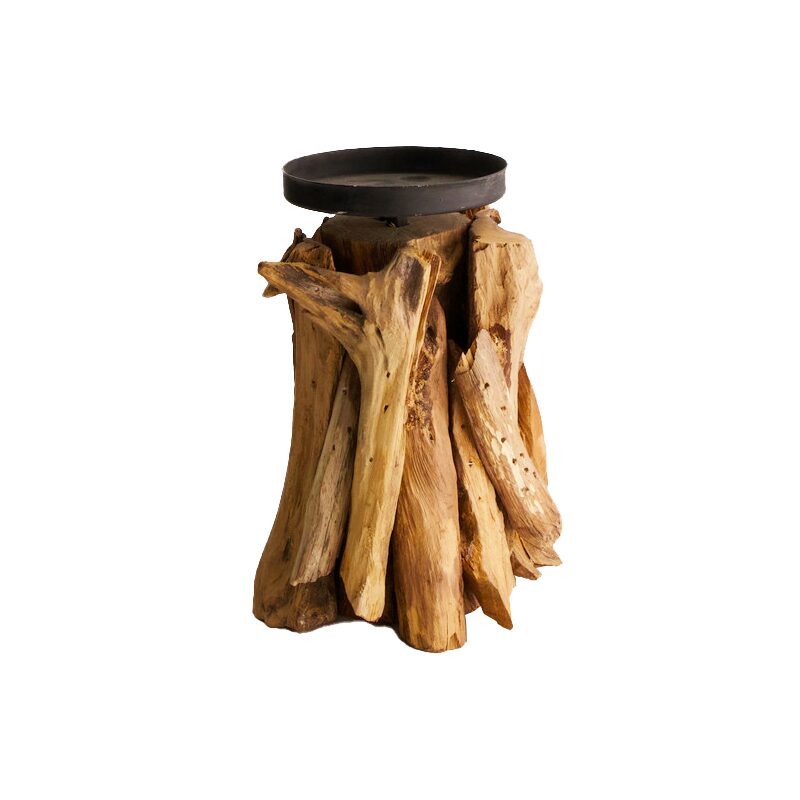Bougeoir WOOD coloris brun