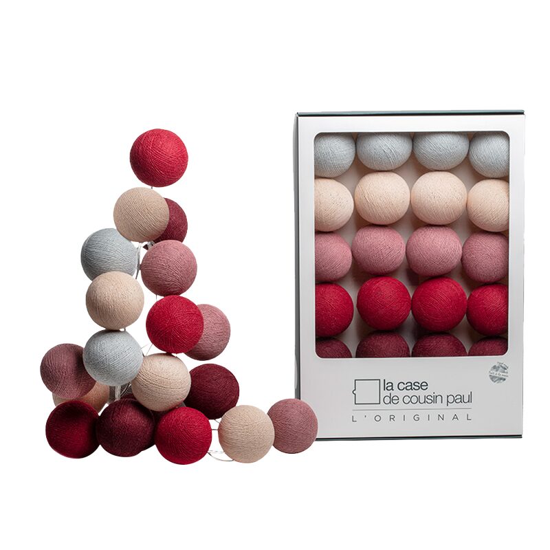 Guirlande lumineuse L'ORIGINAL LOUXOR coloris Perle - Lin - Vieux rose - Bordeaux - Prune