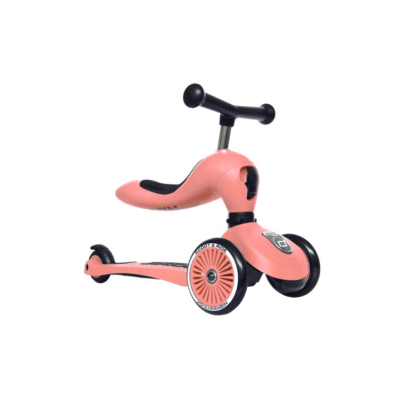 Trottinette PORTEUR ÉVOLUTIF 2 EN 1 HIGHWAYKICK 1 coloris pêche