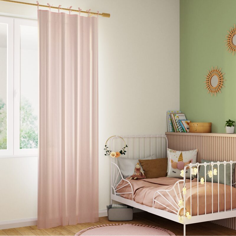 Voilage COTTI coloris rose blush 140 x 240 cm