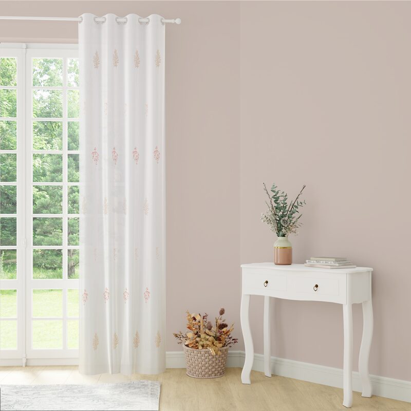 Voilage MISCA coloris rose poudré 140 x 240 cm