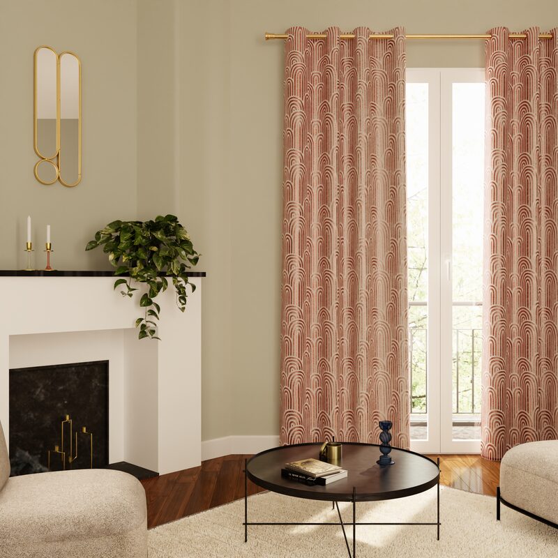 Rideau AGATE coloris rose pâle 135 x 240 cm