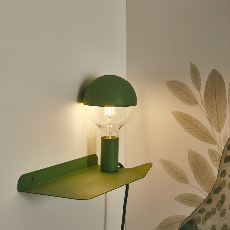 Lampe à poser COMBO coloris vert de gris 17,8 x 30 cm