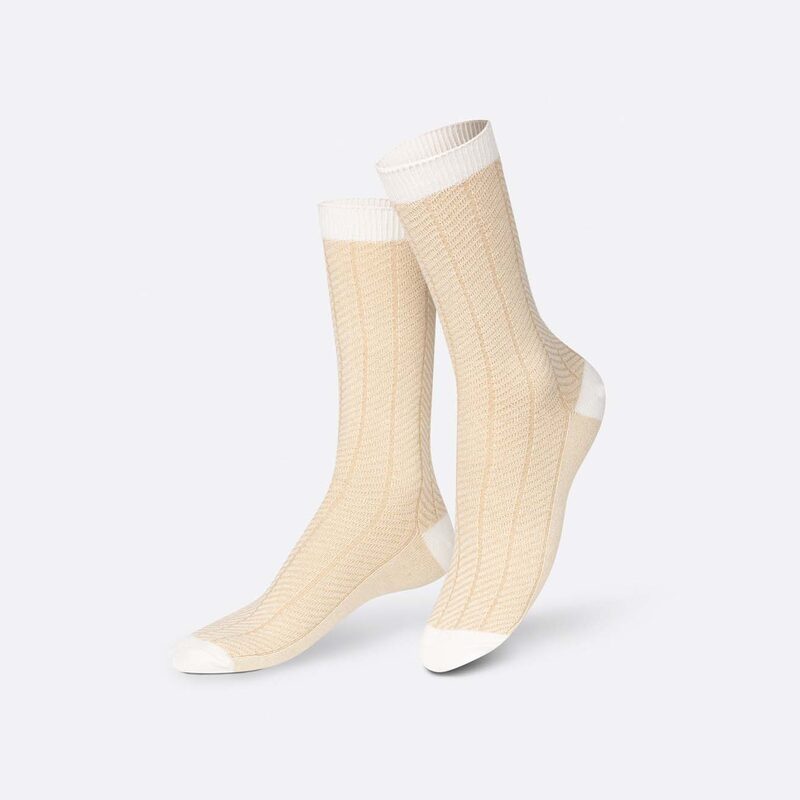 Chaussettes CAMEMBERT coloris blanc cassé