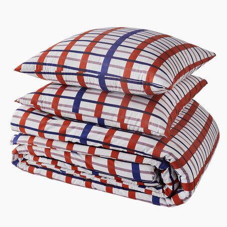 Parure de lit en toile de coton CASSAN rouge 240 x 220 cm