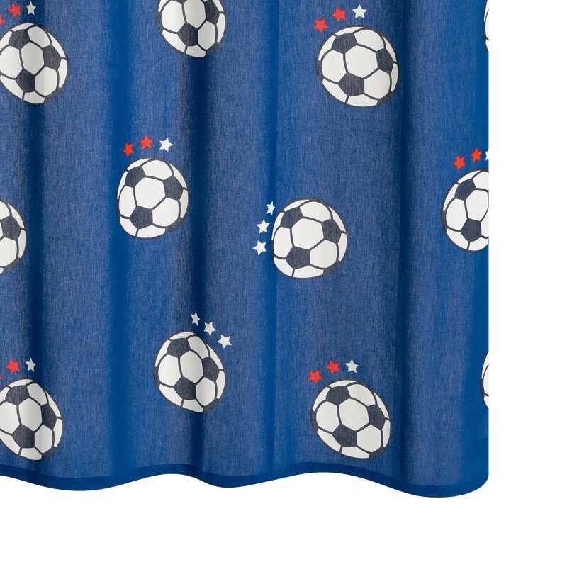 Rideau FOOT FAN coloris bleu 140 x 250 cm