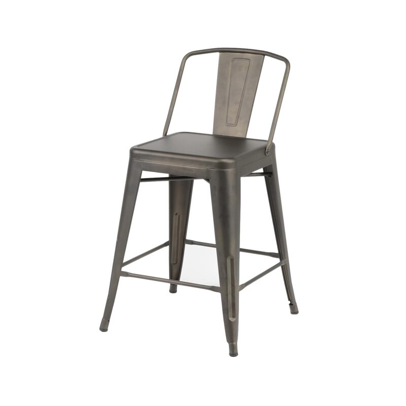Tabouret de plan de travail INDUS coloris métal