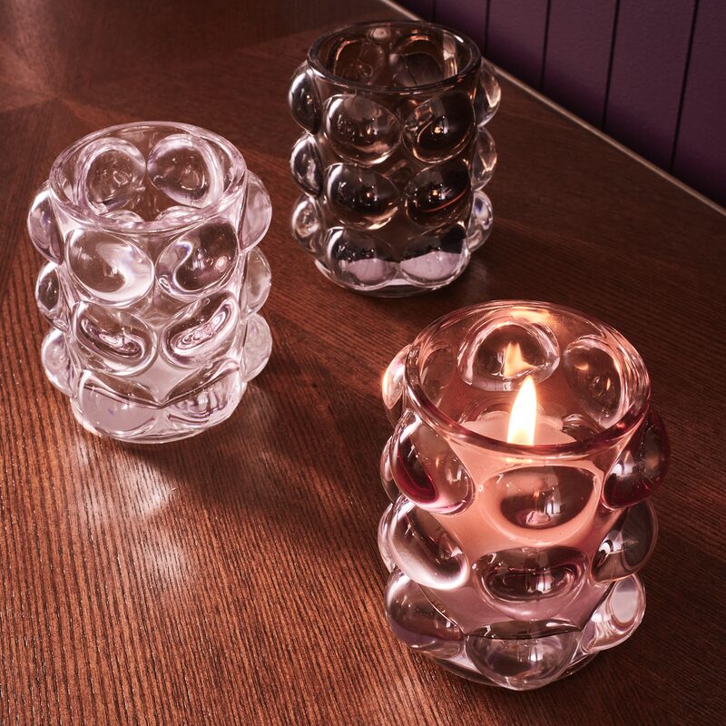 Photophore TRIO ROSE coloris rose