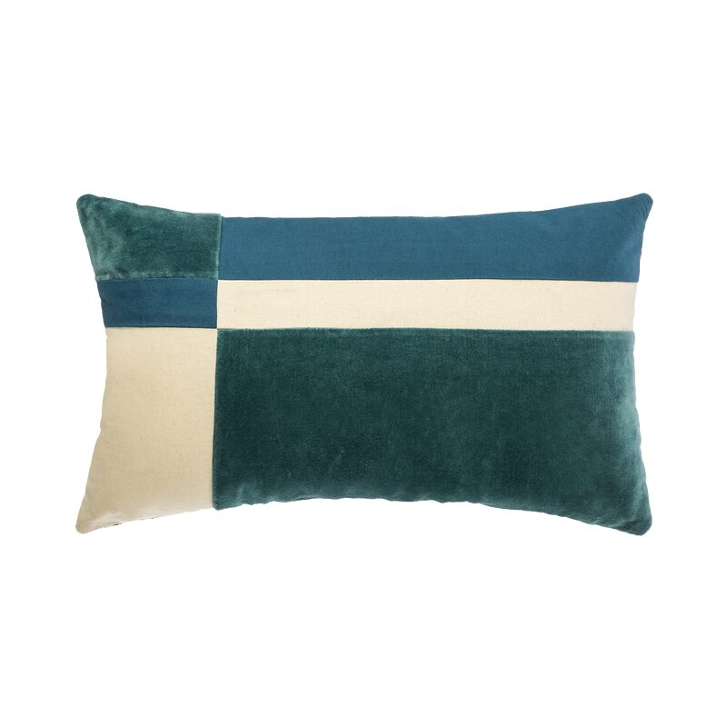 Coussin ONEIKA coloris bleu canard 30 x 50 cm