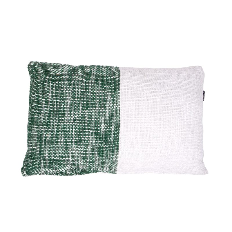 Coussin ARTEMIS coloris blanc / vert 35 x 55 cm