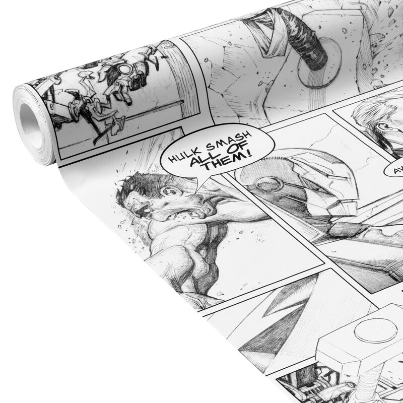 Papier peint intissé MARVEL BD coloris blanc