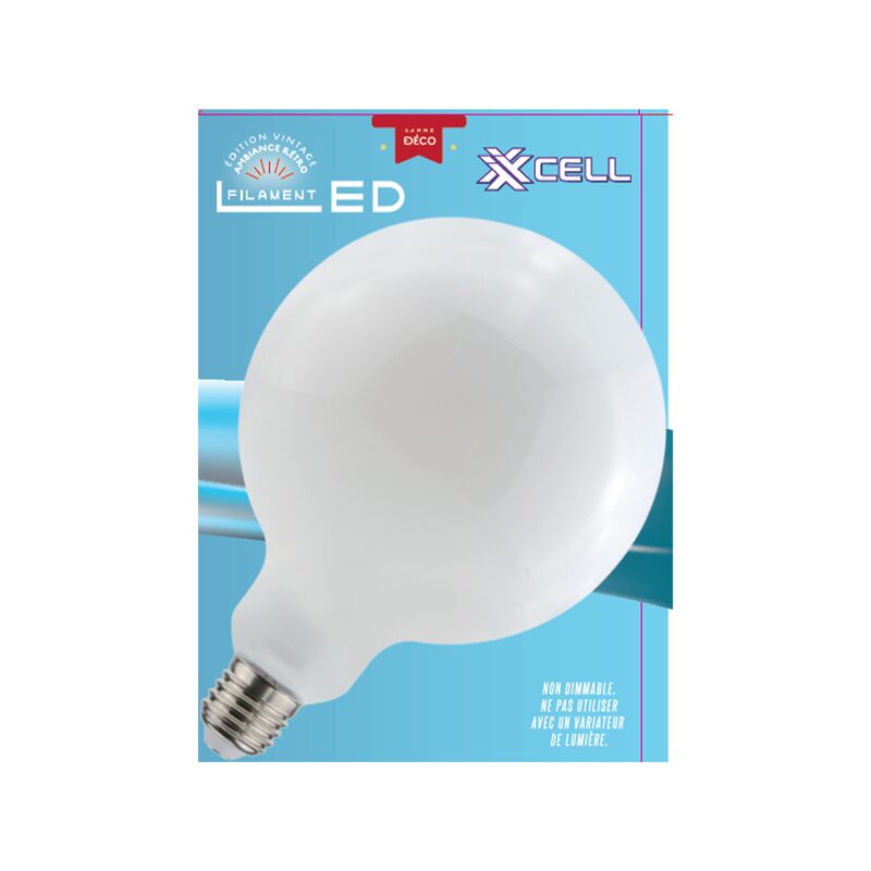 Ampoule LED GLOBE 100W E27 LUMIÈRE FROIDE coloris blanc 18 x 12 cm