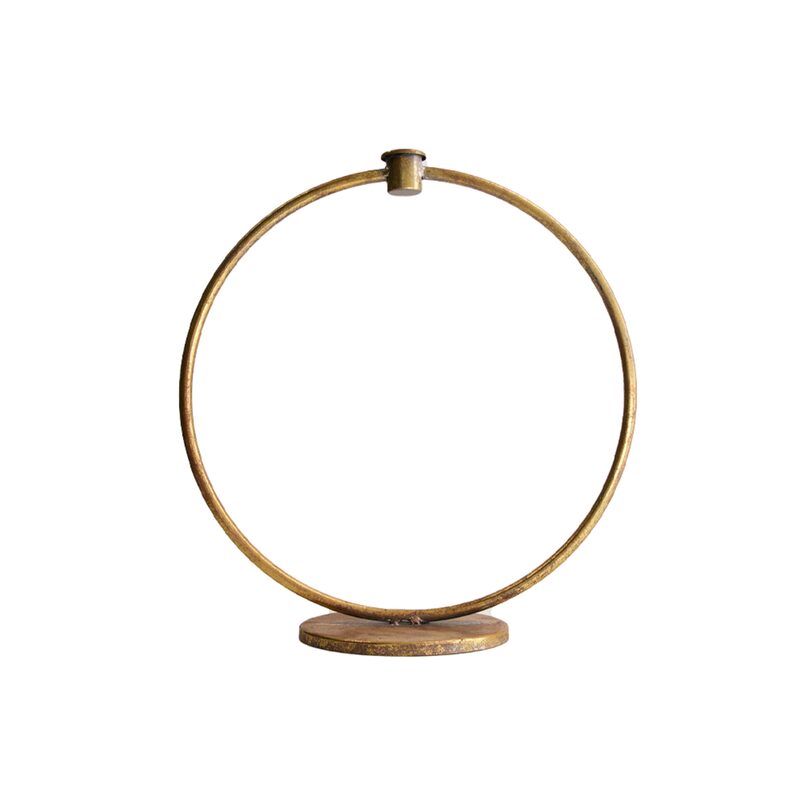 Photophore DINNERCANDLE HOLDER METAL 38X16X39.5CM coloris laiton