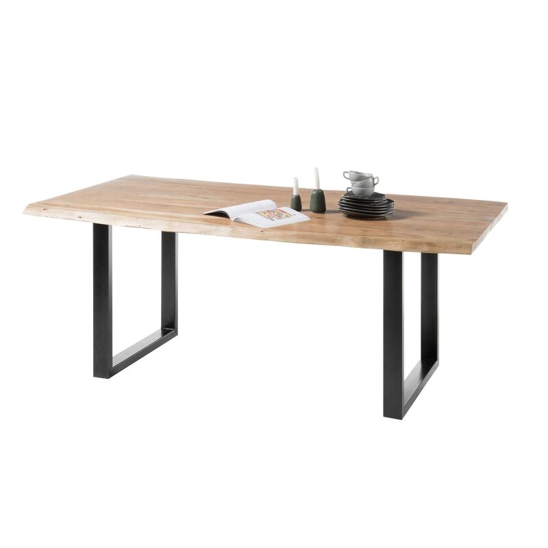 Table de salle à manger BRUT coloris naturel 180 x 90 cm