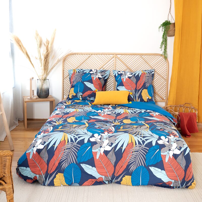 Parure de lit en satin de coton PARADE coloris multicolore 260 x 240 cm