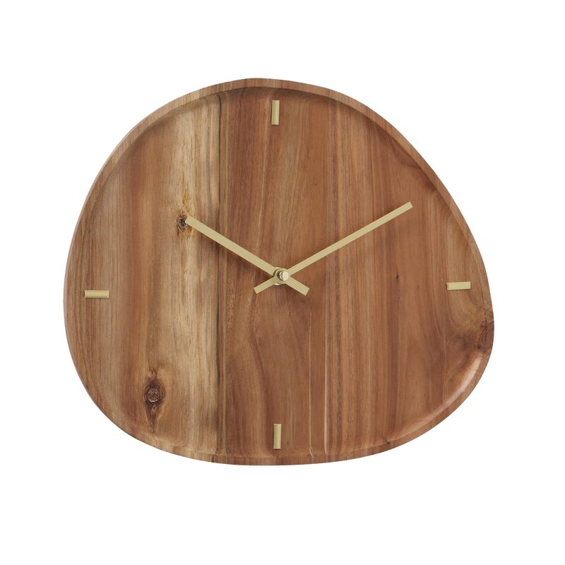 Horloge en bois ROBINI coloris brun et doré