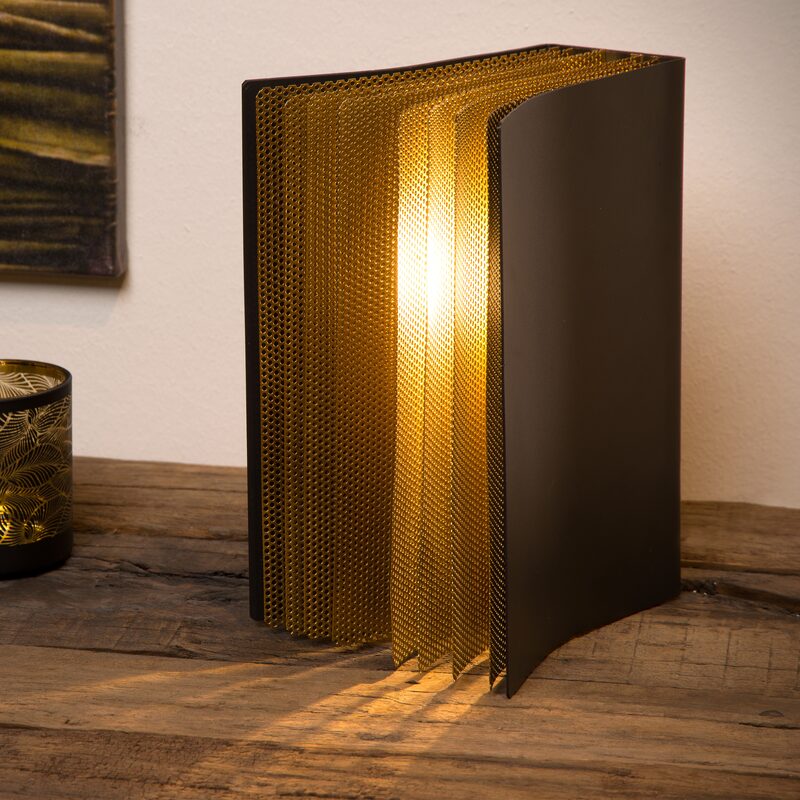 Lampe à poser LIVRET coloris noir 22 x 16 cm