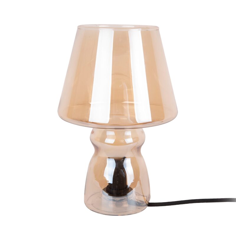 Lampe à poser CLASSIC GLASS coloris ambré transparent 25 x 16 cm