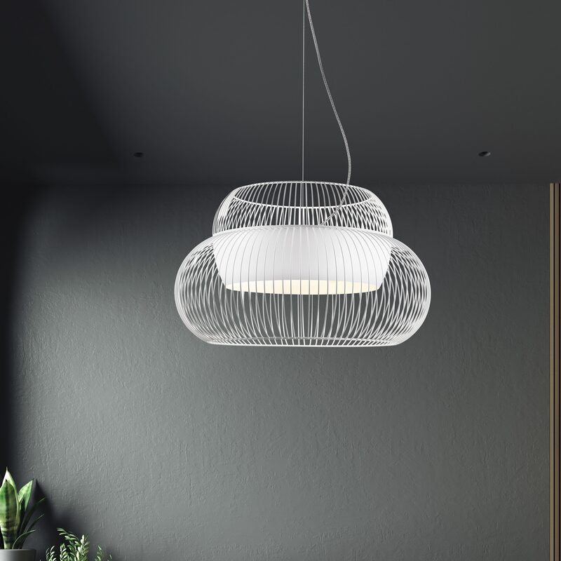 Suspension ATLAS coloris blanc 41,2 x 70 cm