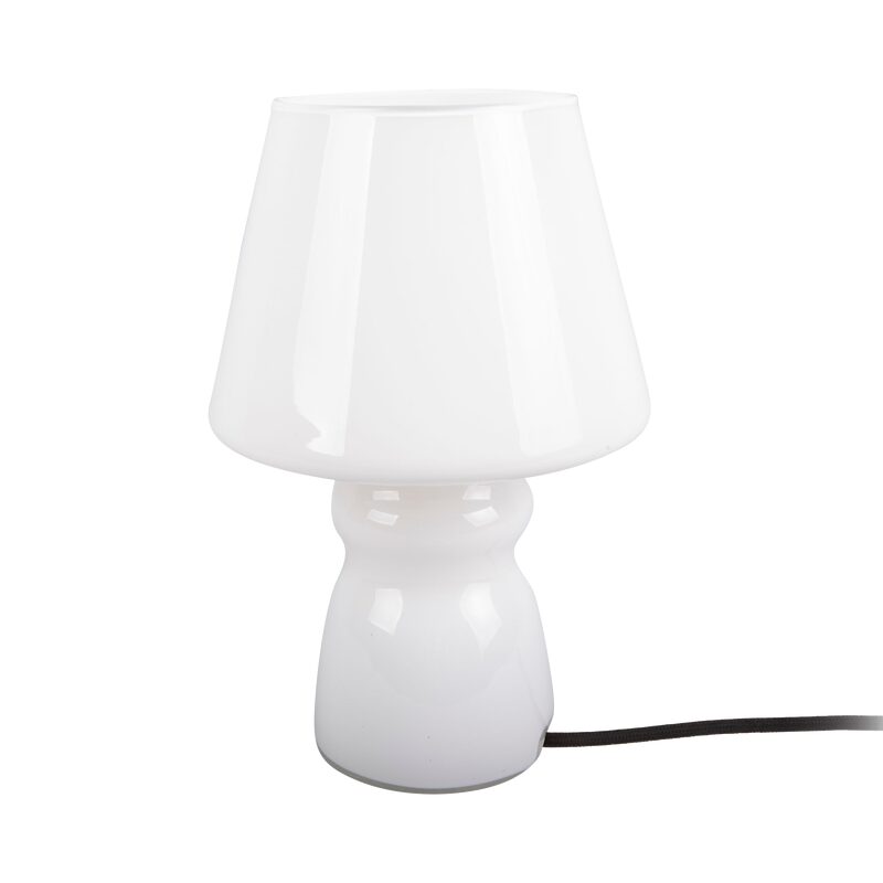 Lampe à poser CLASSIC GLASS coloris blanc 25 x 16 cm