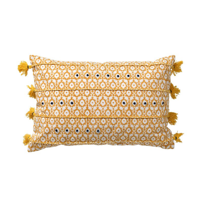 Coussin TAFIA coloris jaune 40 x 60 cm