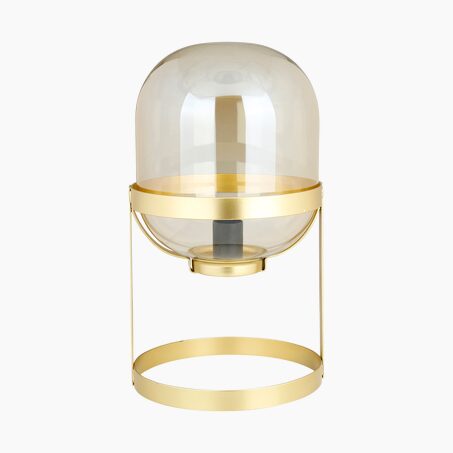 Lampe à poser BALL coloris transparent et doré 39 x 24 cm