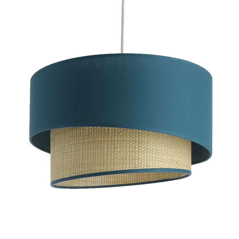 Suspension RAFA coloris bleu paon 12 x 38 cm