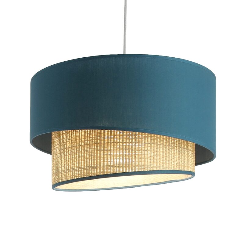 Suspension RAFA coloris bleu paon 12 x 38 cm