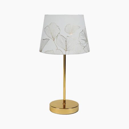 Lampe à poser GINKGO coloris blanc et or 39 x 20 cm