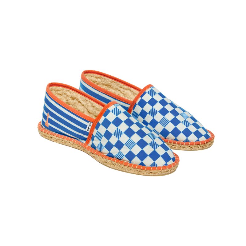 Espadrilles DAME YEAH 40 coloris bleu électrique galon orange pop