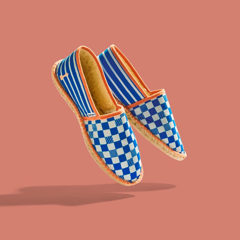 Espadrilles DAME YEAH 38 coloris bleu électrique galon orange pop