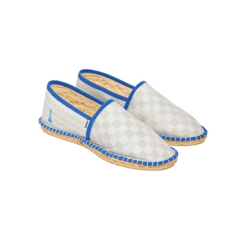 Espadrilles DAME YEAH 39 coloris beige angora bordure blue moon