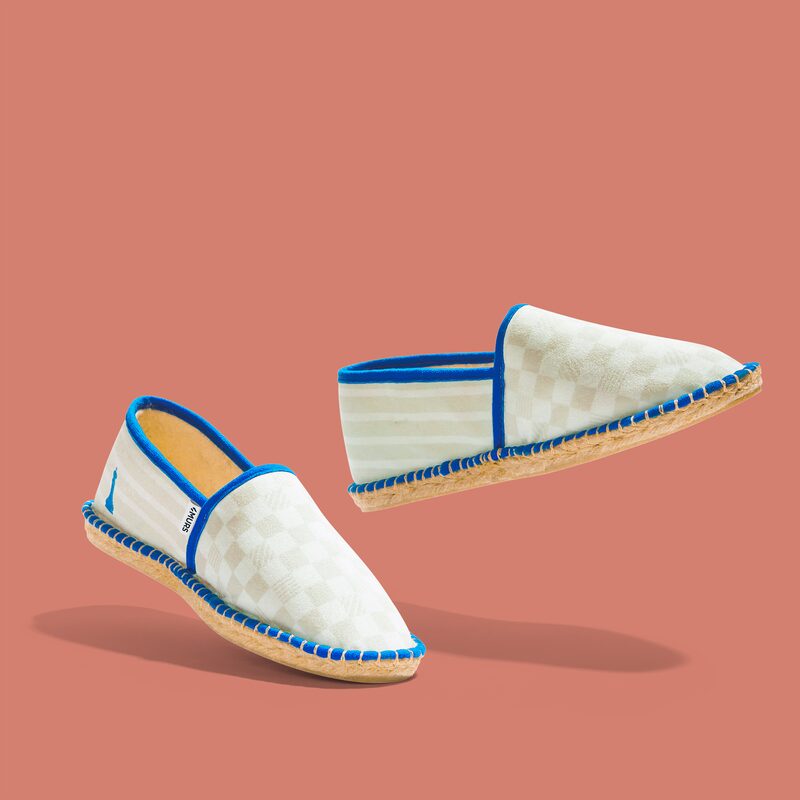 Espadrilles DAME YEAH 41 coloris beige angora bordure blue moon