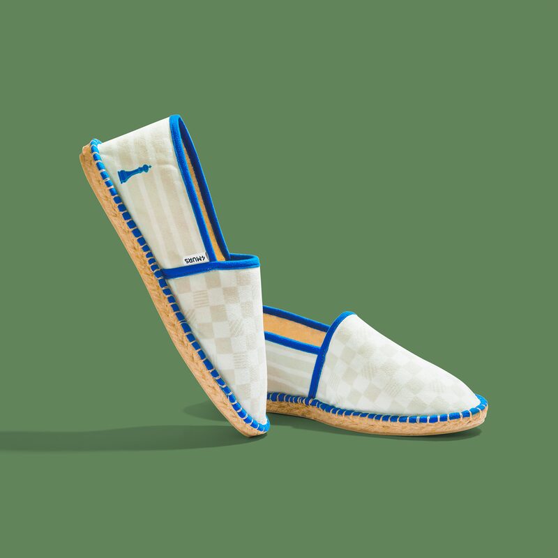 Espadrilles DAME YEAH 43 coloris beige angora bordure blue moon