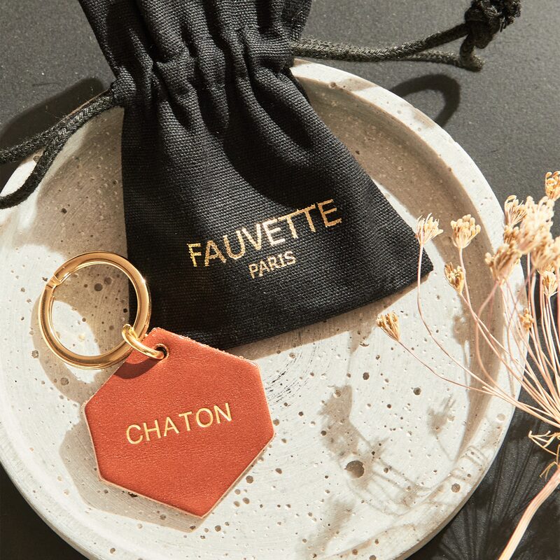 Porte clef CHATON coloris camel