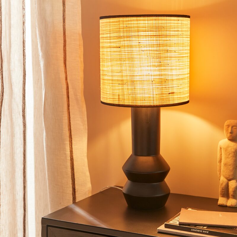 Lampe à poser DAKAR coloris noir 52 x 23 cm