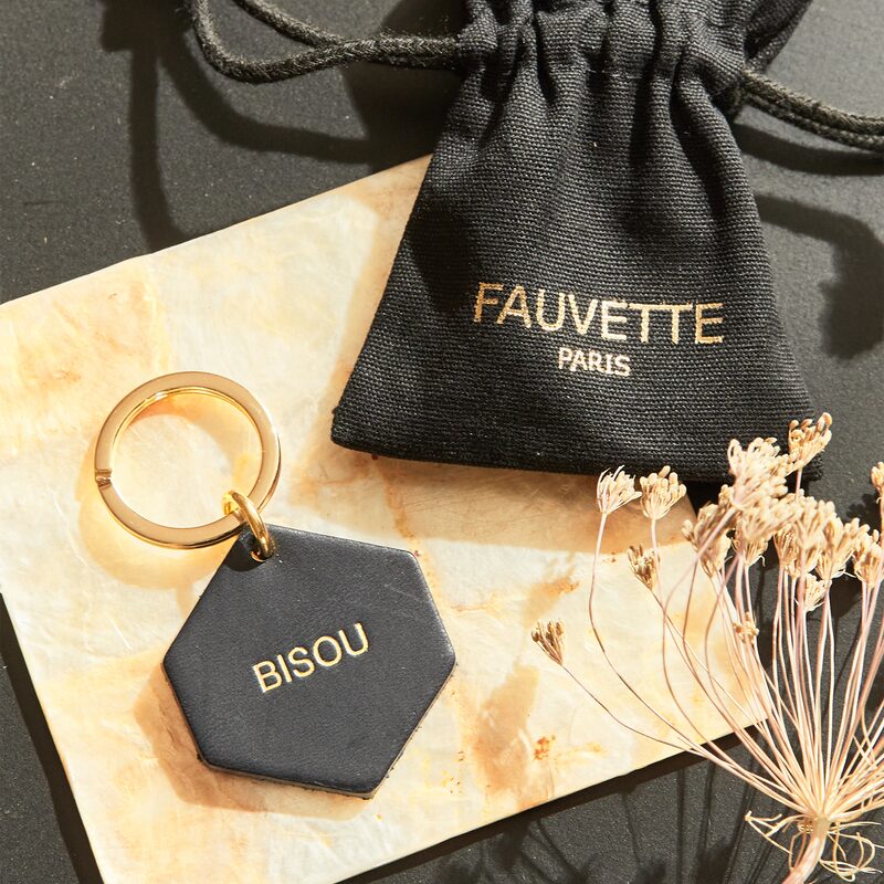 Porte clef BISOU coloris bleu nuit