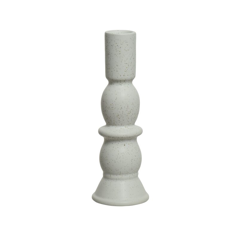 Bougeoir GLAZE coloris blanc cassé hauteur 18,5 cm