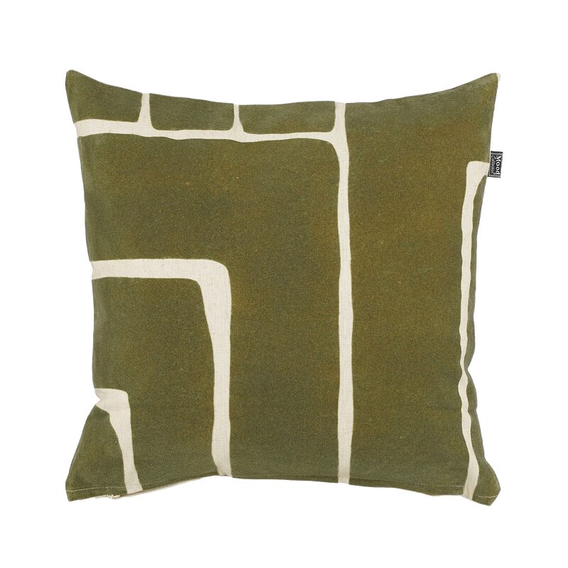 Coussin KIBY coloris vert/beige 50 x 50 cm