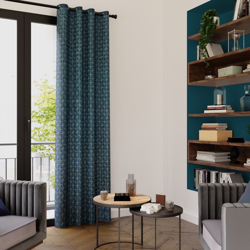 Rideau RUMI coloris bleu 140 x 260 cm