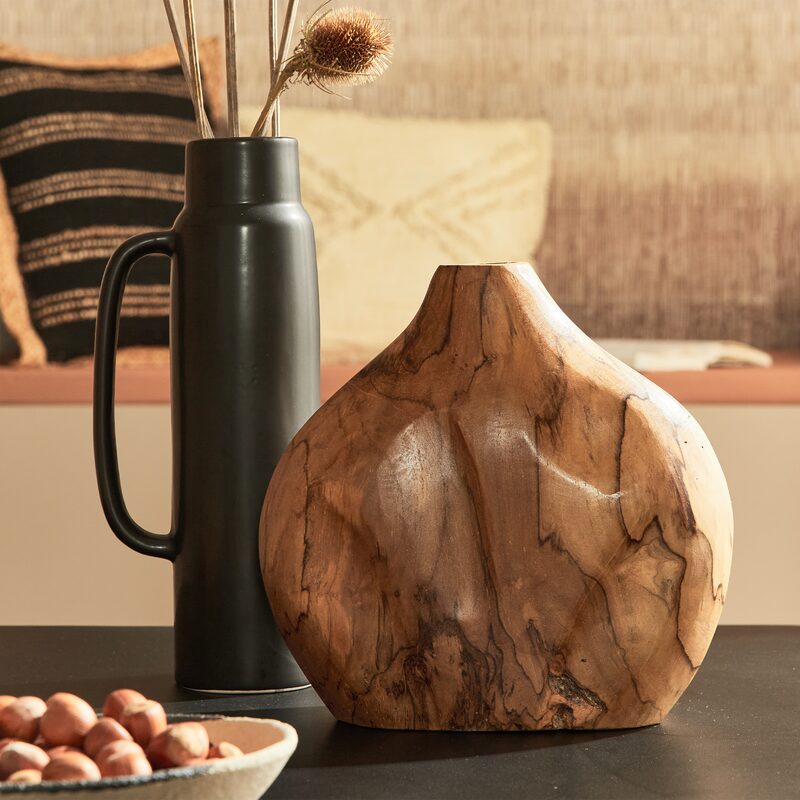 Vase TECK coloris brun