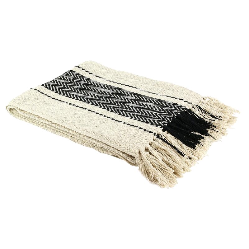 Plaid CENDANA coloris beige/noir