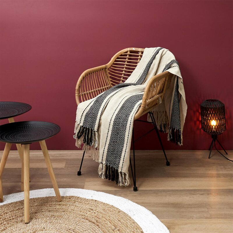Plaid CENDANA coloris beige/noir