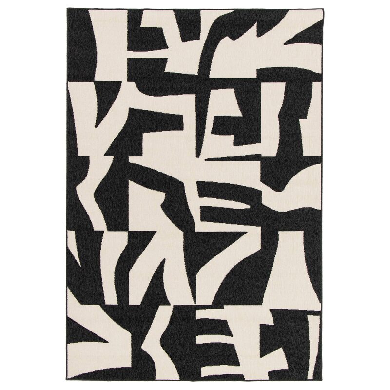 Tapis extérieur ATO coloris noir/beige 160 x 230 cm