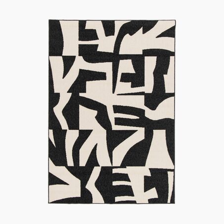 Tapis extérieur ATO coloris noir/beige 120 x 170 cm