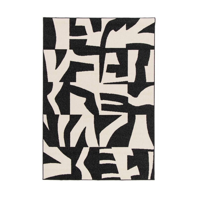 Tapis extérieur ATO coloris noir/beige 120 x 170 cm
