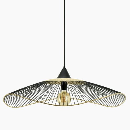 Suspension VAGALA RATTAN coloris noir 14 x 80 cm